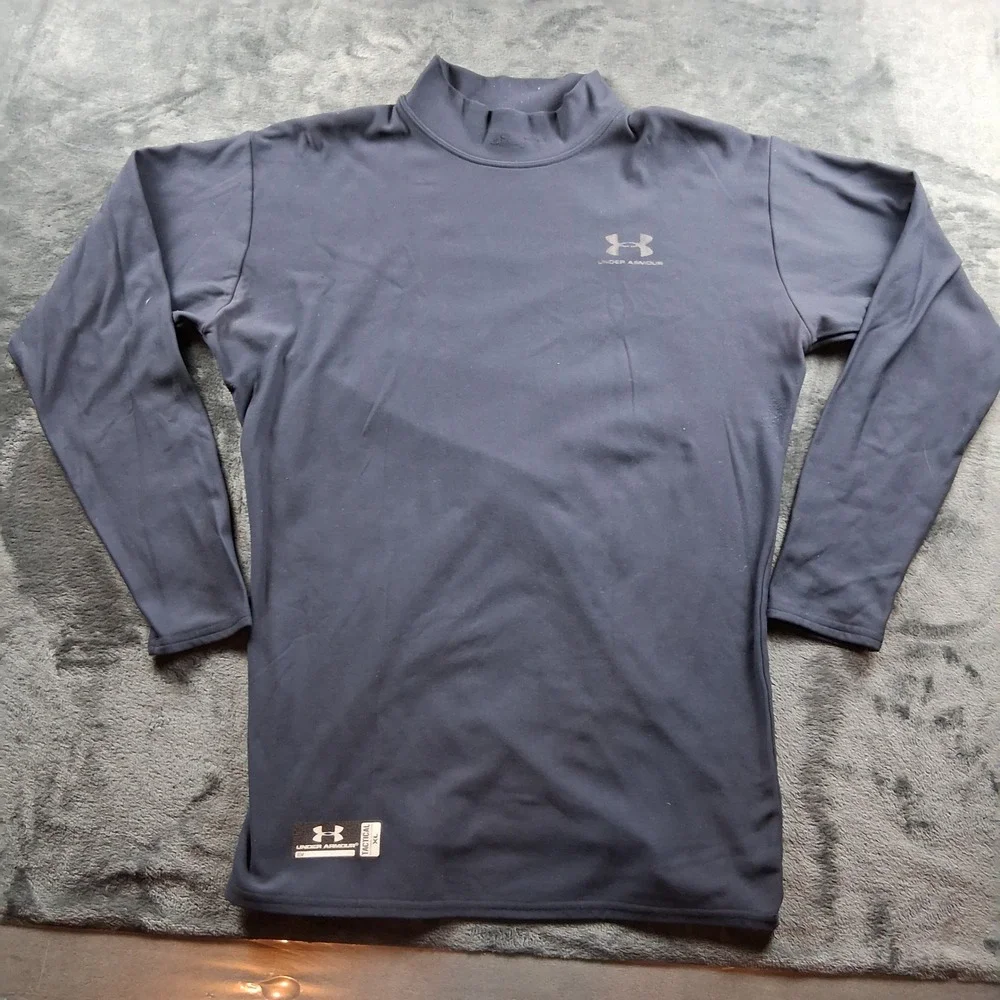 Under Armour Tactical Mock‎ Neck Shirt Mens XL Black Long Sleeve Base Layer Top